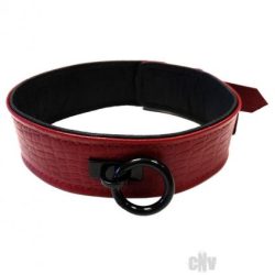 Rouge Anaconda Collar Burgundy Red Leather Main