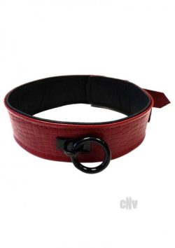 Rouge Anaconda Collar Burgundy Red Leather Main