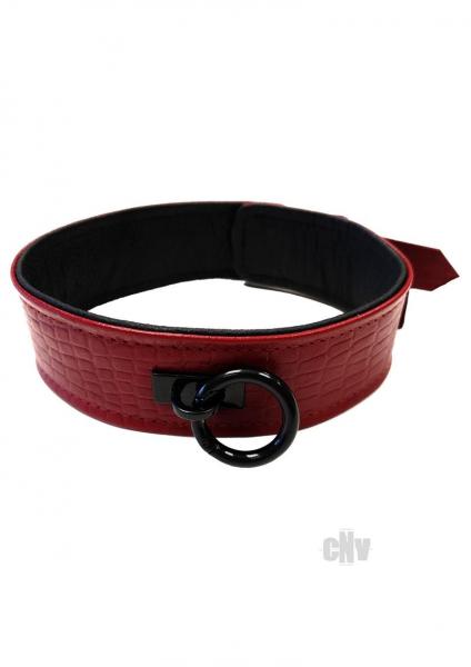 Rouge Anaconda Collar Burgundy Red Leather - Shop MQ™
