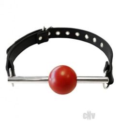 Rouge Ball Gag with Stainless Steel Rod Red Black Main