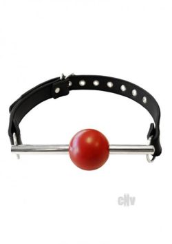 Rouge Ball Gag with Stainless Steel Rod Red Black Main