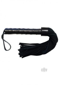 Rouge Leather Handle Short Suede Flogger Black Main