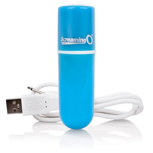 SCREAMING O CHARGED VOOOM RECHARGEABLE BULLET VIBE BLUE details
