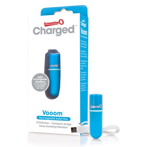 SCREAMING O CHARGED VOOOM RECHARGEABLE BULLET VIBE BLUE main