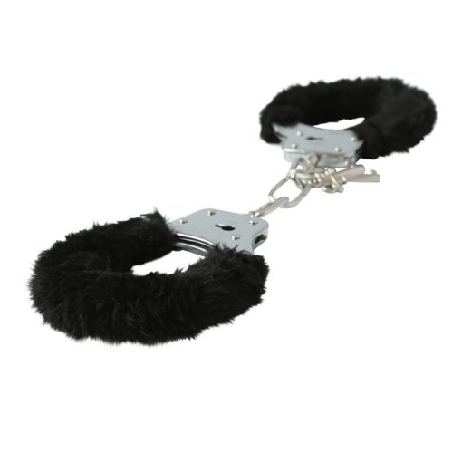 SEX & MISCHIEF FURRY HANDCUFFS BLACK back