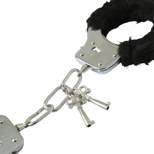 SEX & MISCHIEF FURRY HANDCUFFS BLACK details