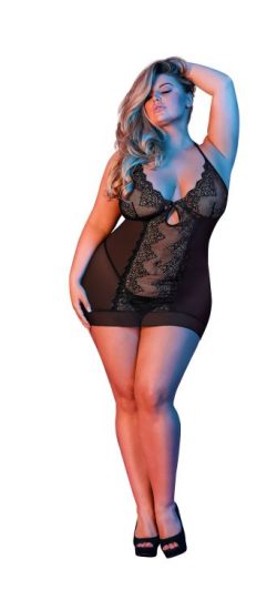 SEXY TIME CHEMISE & G-SET BLACK 2X main