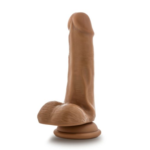 SILICONE WILLYS 6 SILICONE DILDO WITH BALLS MOCHA " back