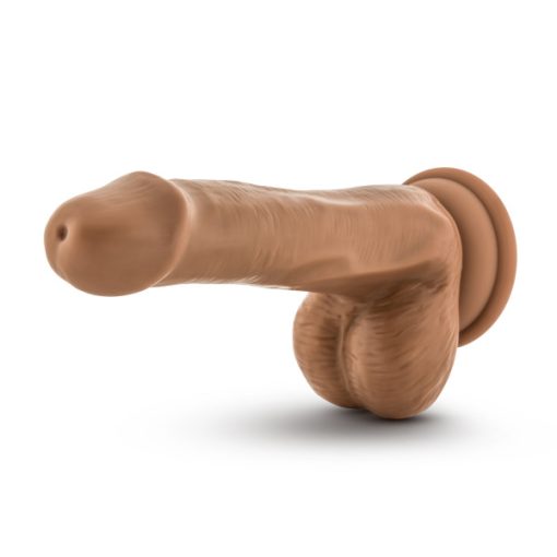SILICONE WILLYS 6 SILICONE DILDO WITH BALLS MOCHA " details