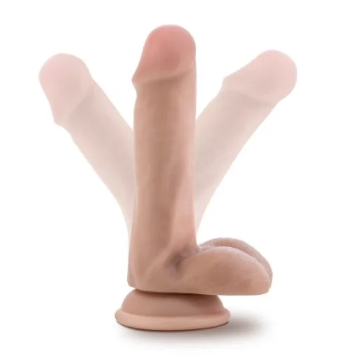 SILICONE WILLYS 6 SILICONE DILDO WITH BALLS VANILLA " 2