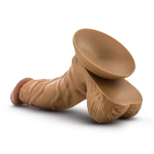 SILICONE WILLYS 6.5 SILICONE DILDO W BALLS MOCHA " details