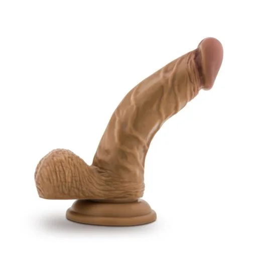 SILICONE WILLYS 6.5 SILICONE DILDO W BALLS MOCHA " main