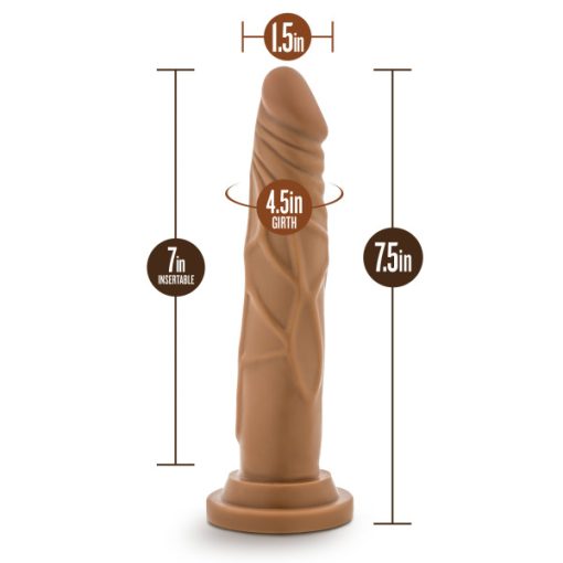 SILICONE WILLY'S 7.5 SILICONE DILDO MOCHA " 2