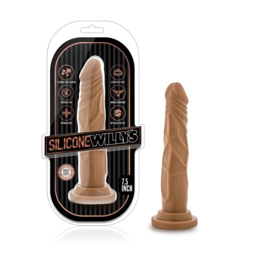 SILICONE WILLY'S 7.5 SILICONE DILDO MOCHA " 3