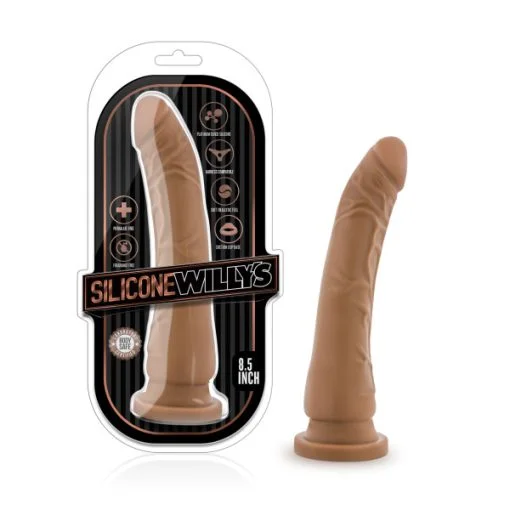 SILICONE WILLYS 8.5 SILICONE DILDO MOCHA " 2