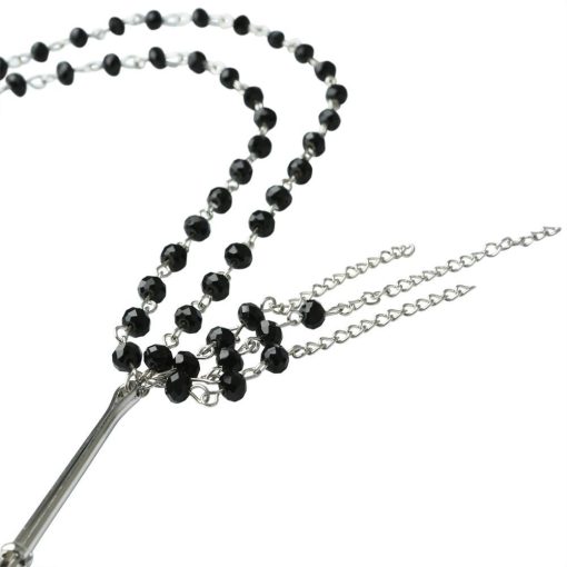 SINCERELY BLACK JEWELED NIPPLE CLIPS back