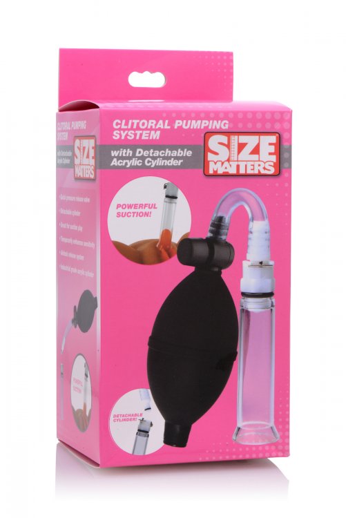 SIZE MATTERS CLITORAL PUMPING SYSTEM W/DETACHABLE ACRYLIC CYLINDER 3