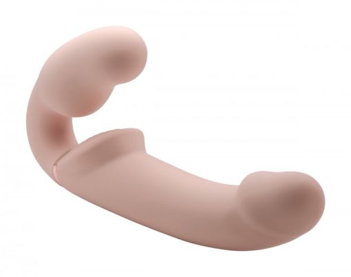Strap u 10x evoke ergo-fit inflatable & vibrating strapless strap-on flesh male q