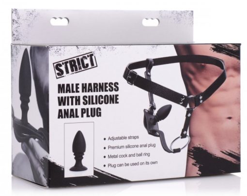 Strict male harness w/silicone butt plug 3