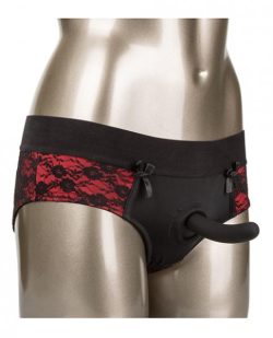 Scandal Crotchless Pegging Panty Set Red L/XL Main
