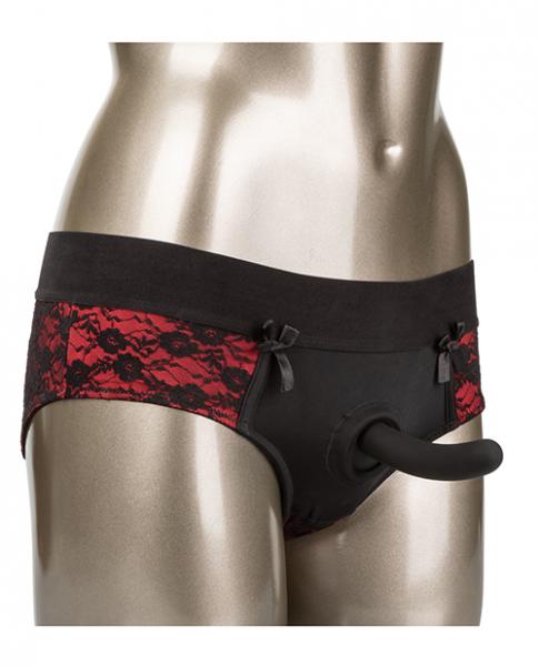 Scandal Crotchless Pegging Panty Set Red S/M Main