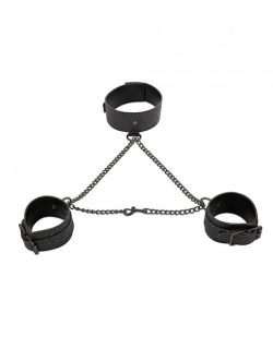 Sex & Mischief  Shadow Sparkle Collar & Cuff Set Black Main