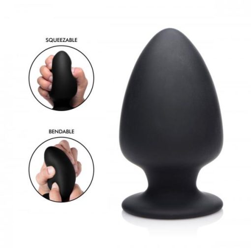 Squeeze-It Squeezable Anal Plug Large Black Main