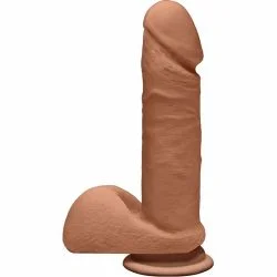 THE D PERFECT D 7 W/BALLS CARAMEL TAN DILDO " main