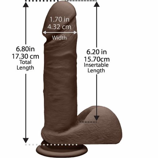 THE D PERFECT D 7 W/BALLS CHOCOLATE BROWN DILDO " back