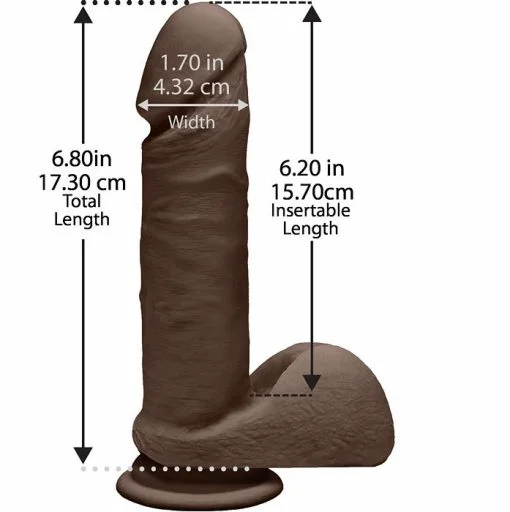 THE D PERFECT D 7 W/BALLS CHOCOLATE BROWN DILDO " back