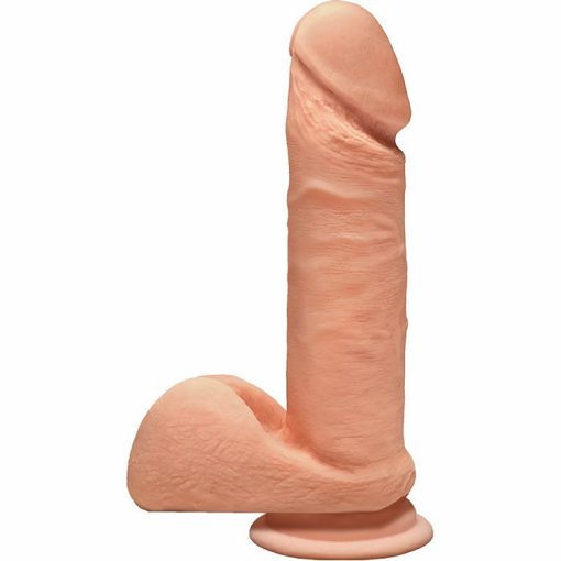 THE D PERFECT D 7 W/BALLS VANILLA BEIGE DILDO " main