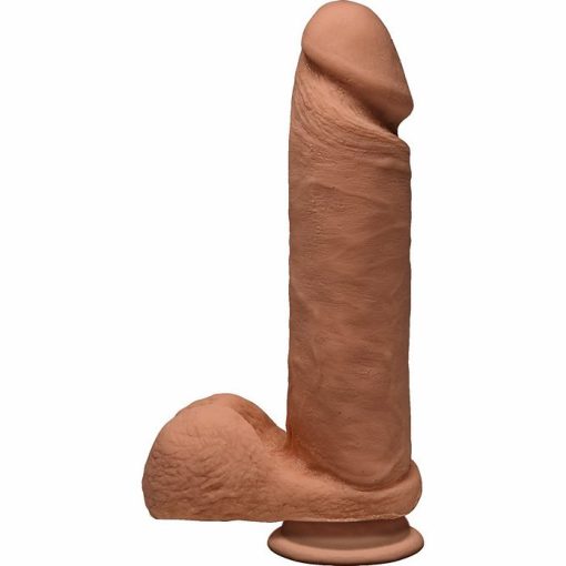 THE D PERFECT D 8 W/BALLS CARAMEL TAN DILDO " main