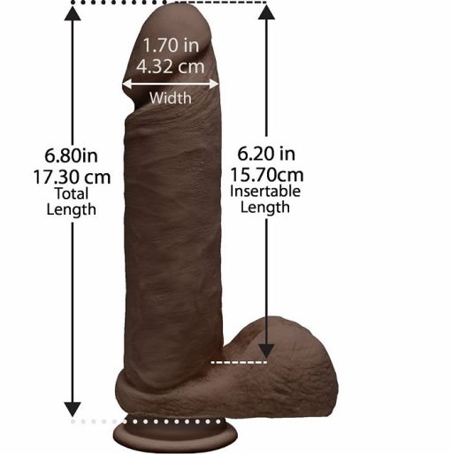 THE D PERFECT D 8 W/BALLS CHOCOLATE BROWN DILDO " back