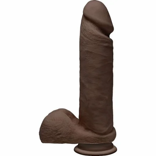 THE D PERFECT D 8 W/BALLS CHOCOLATE BROWN DILDO " main