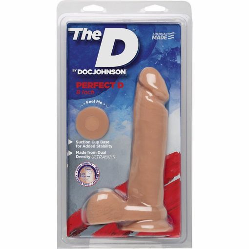 THE D PERFECT D 8 W/BALLS VANILLA BEIGE DILDO " details