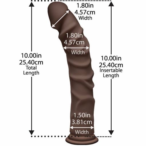 THE D RAGIN' D 10 CHOCOLATE BROWN ULTRASKYN DILDO " back