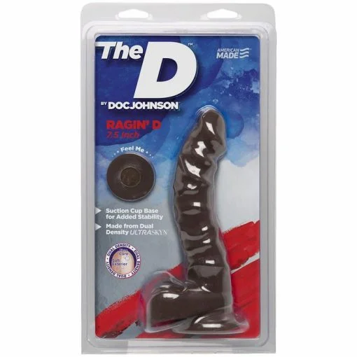 THE D RAGIN' D 7.5 W/BALLS CHOCOLATE BROWN DILDO " back