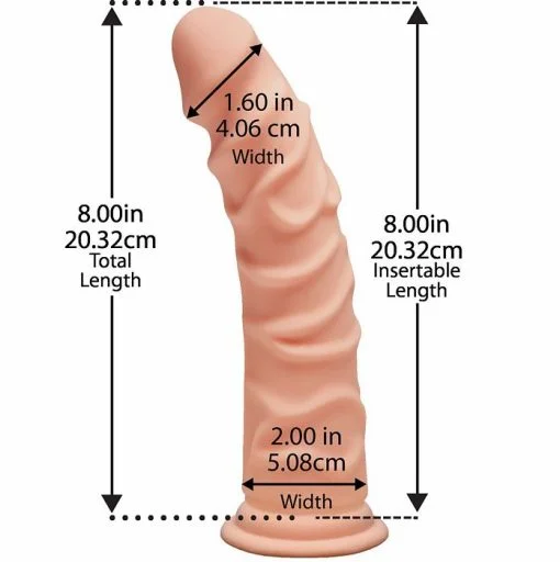 THE D RAGIN' D 8 VANILLA BEIGE ULTRASKYN DILDO " back