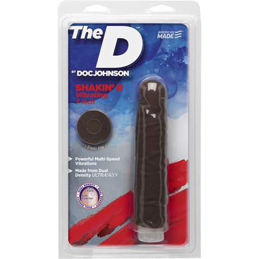 THE D SHAKIN' D VIBRATING 7 ULTRASKYN CHOCOLATE " back