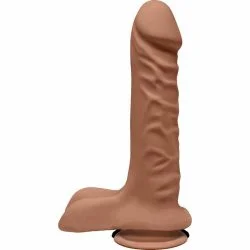 THE D SUPER D 8 W/BALLS CARAMEL TAN DILDO " main