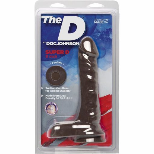 THE D SUPER D 8 W/BALLS CHOCOLATE BROWN DILDO " back