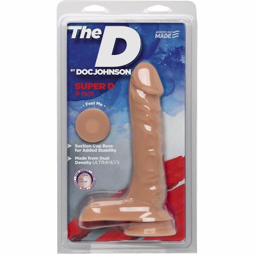 THE D SUPER D 8 W/BALLS VANILLA BEIGE DILDO " back