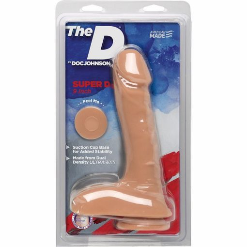 THE D SUPER D 9 W/BALLS VANILLA BEIGE DILDO " back