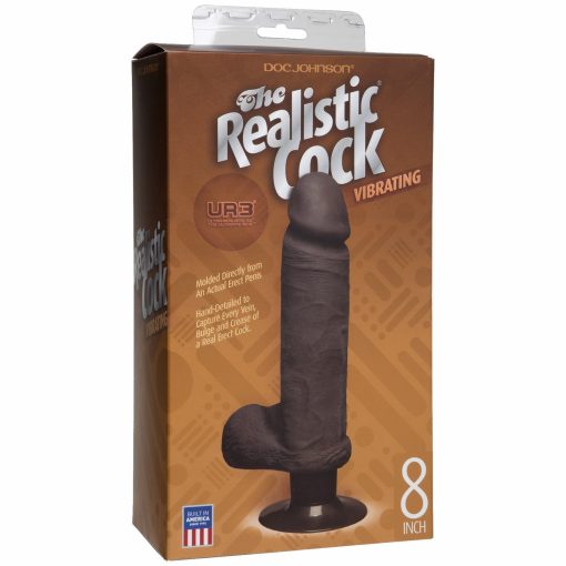 THE REALISTIC COCK ULTRASKYN VIBRATING 8IN - BLACK BX details