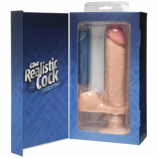 THE REALISTIC COCK ULTRASKYN VIBRATING 8IN - WHITE BX back