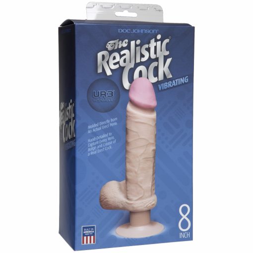 THE REALISTIC COCK ULTRASKYN VIBRATING 8IN - WHITE BX details