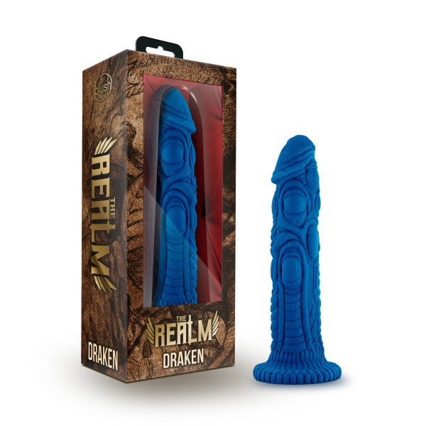 THE REALM DRAKEN LOCK ON DILDO BLUE main