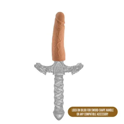 THE REALM REALISTIC 7 IN LOCK ON DILDO MOCHA 2