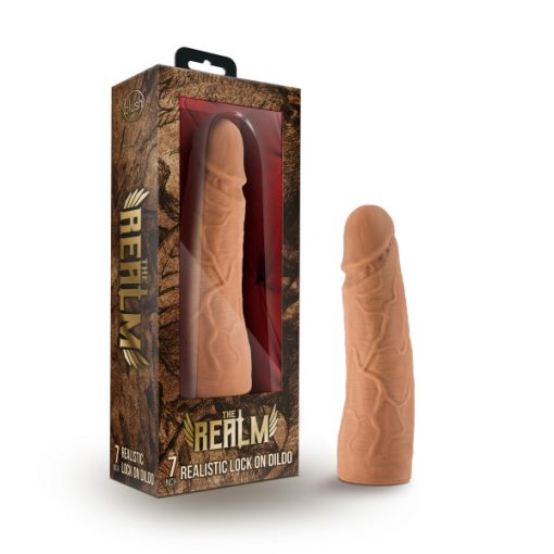 THE REALM REALISTIC 7 IN LOCK ON DILDO MOCHA main