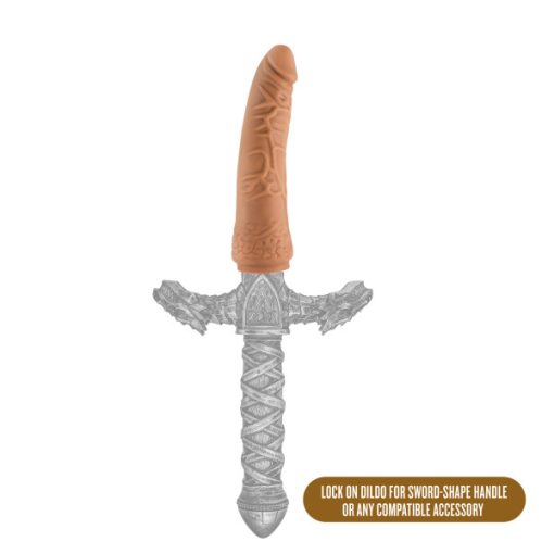 THE REALM REALISTIC 7.5 IN LOCK ON DILDO MOCHA 2